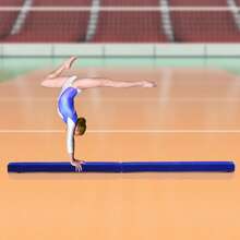 HOMCOM 2.1M 7FT Gymnastics Folding Balance Beam Home Gym Training Exercise Sports - Blue - Blue - View 1