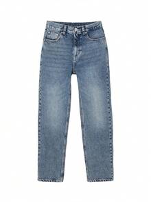 Straight Leg Mom Jeans For Women High Waisted Ankle Jeans Boyfriend Denim Tapered Leg Pants Women's 90s - 藍色 - 查看 5