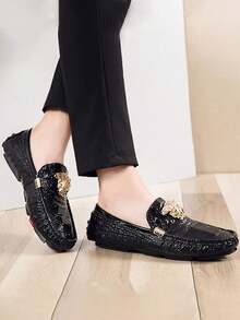 New Outdoor Leisure All-Match Moccasins For All Seasons Men's Business Flat Shoes Loafers Lightweight And Fashionable Men's Shoes - 黑色 - 查看 5