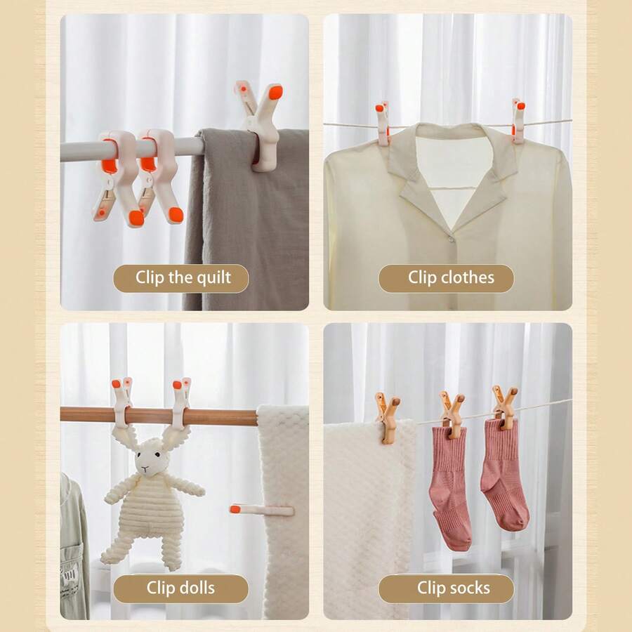 Heavy Duty Plastic Clothespins, Suitable For Fixing Beach Chairs, Towels, Blankets, Curtains, Windbreakers On Cruise, Yard, Pool Vacation Or Daily Drying Of Clothes, Blankets, Shoes, Toys - Multicolor - View 1