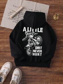 1pc Boys' Casual Graphic Print Pullover Hoodie Sweatshirt, Warm Thermal Lined, Long Sleeve, Autumn/Winter - Inspirational Hoodie Designed For Future Leaders To Change The World