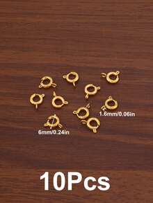 10Pcs 18K Gold Plated 5-18mm Circle Spring Buttonr Stainless Steel Clasps Hooks End Connectors For DIY Bracelet Necklace Clasps Jewelry Making Accessories - Spring Buckle - View 26