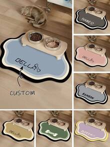 Anpassbarer Haustier-Matte für Katzen & Hunde - schnelltrocknend, wasserabsorbierend, personalisiert mit dem Namen des Haustieres, nordischer Stil Bodenmatte für den Innenbereich, Haustier-Matte für den Boden, verspieltes Haustier-Design, strapazierfähige Haustier-Matte (mittlere oder große Größe empfohlen für besseren Sitz für Katzen und Hunde) - Verschiedenfarbig - Übersicht 12
