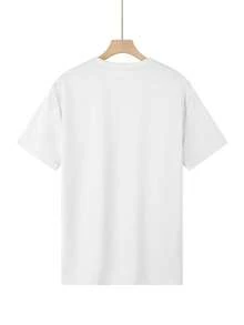 Vintage Osaka Dotonbori Octopus Print T-Shirt, Front & Back, 100% Cotton Top - White - View 2