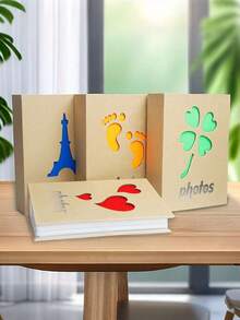 1 pezzo Album fotografico da 100 pagine da 6 pollici, con copertina in carta con intestazione, per conservare le foto, regalo creativo per la casa, album fotografico traforato, libro di archiviazione foto con tasche, adatto come regalo per gli amici