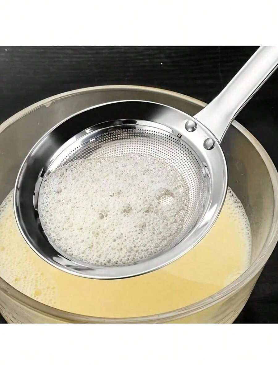 Filter Scoop Stainless Steel Fat Skimmer Spoon Fine Mesh Strainer Food Strainer With Handle Kitchen Oil Skimmer StrainerFu. Home And Living New In, Cooking Utensils.,Kitchen Accessories, A Must-Have Kitchen Tools Gift For Home Chefs, Space-Saving Storage For Kitchen Organizers - Bạc - Xem 1