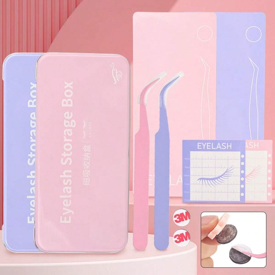 Eyelash Grafting Table,Portable Eyelash Organizer,Eyelash Box, Space Saving Storage Box,Eyelash Extension Studio Tool,Eyelash Strong Magnetic Force Pallet For Tweezers Lash Tools