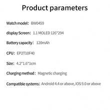 ESFOE 智能全触屏手表小巧轻便，防水。可进行智能语音通话、监测睡眠、闹钟提醒和播放音乐。时尚手表。