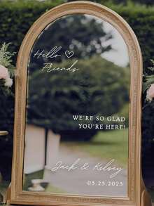 Individuelle Hochzeit Willkommens-Schilder und Weihnachts-Aufkleber | Personalisierte Namen - für Spiegel, Acryl-Tafeln, Kartons - Hochzeit Spiegel Aufkleber