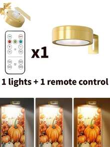 6 件 LED 相框灯，电池供电，13 种 RGB 颜色，亮度和颜色可调，无线 LED 艺术灯，磁性壁灯，无线聚光灯，带遥控器的可调光显示聚光灯，色温可调，定时器、遥控和触摸控制，3 种照明模式，适用于相框、艺术品、肖像、墙面装饰，圆形灯 - 三色光 - 查看 13