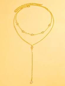 1 件女士欧美风格全水晶星星珍珠双层 Y 形流苏颈链 - 六芒星 - 查看 10