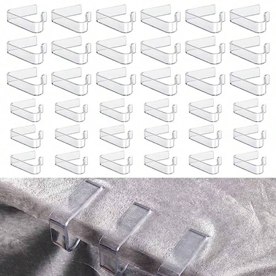 36pcs Plastic Tablecloth Clips Transparent Picnic Tablecloth Clips For Outdoor Tables Large Table Cloth Holder Table Cover Clips For Christmas Home Wedding Party Indoor Outdoor Camping 2 Sizes