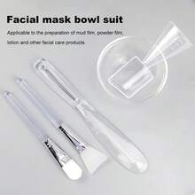 HMQ beauty 5件套洗面刷面膜碗勺套装泥膜搅拌面膜碗面部涂抹器面膜刷透明棒美容工具