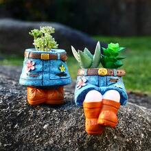 Cowboy Series Resin Ornament Flower Pot European And American Style Flower Pot Pastoral Style Flower Pot Decoration Ornament