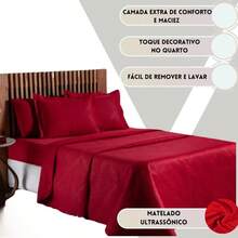 LuckBaby Quilted Bedspread For Double Bed, Single, 1 Piece - 紅色 - 查看 3