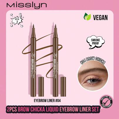  Bộ 2 bút kẻ lông mày MISSLYN, gồm 3 màu, tạo hiệu ứng trang điểm tự nhiên, dễ sử dụng, không thấm nước và không lem, phù hợp cho các bữa tiệc phong cách Y2K, bãi biển, du lịch, kỳ nghỉ, cắm trại và các hoạt động ngoài trời khác. Một món quà lý tưởng cho các cô gái sành điệu, dịp năm mới, cosplay, du lịch, lễ hội, trường học, Tết Nguyên đán, Ngày Valentine. Sản phẩm thuần chay, không thử nghiệm trên động vật.