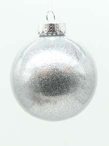 1pc Personalized Glitter Christmas Ball Ornament With Snowflake, Custom Name/Surname Christmas Decoration Gift - Multicolor - View 11