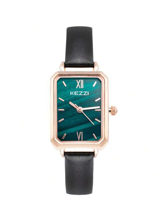 KEZZI KEZZI Women's Stainless Steel Band Fashion Minimalist Square Watch, Suitable For Daily Decoration