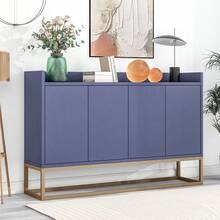 LIVLUX Aparador 120cm, moderno buffet con 4 puertas, mueble sin cajones, mueble de almacenaje con estantes regulables, mueble multiusos para comedor, salón y dormitorio, madera