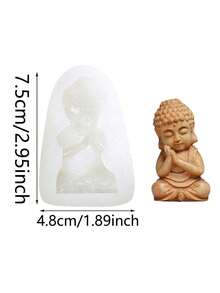 7.5厘米/2.95英寸 x 4.7厘米/1.85英寸佛像硅胶模具，适用于DIY蜡烛制作、工艺品制作、蜡模，材质：硅胶 - 彩色 - 查看 13