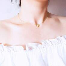 French Elegance Golden Bee Pendant Necklace Prong-Set Synthetic Zirconia Wings Stackable Jewelry For Day To Night - golden - 查看 3