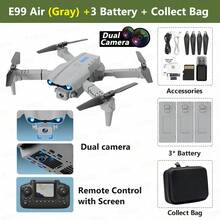 TOKQI Drone cuadricóptero E99 PRO 720P FPV con pantalla de control remoto y cámaras duales - Volteretas de 360°, retorno con un solo botón, video en tiempo real por WiFi, mantener altitud, adecuado para principiantes y adultos, diseño plegable (gran regalo para vacaciones) - Multicolor - Ver 13
