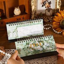 2026 Vintage Desktop Calendar Daily Monthly Portable Schedule Table Planner Date Organizer Desk Weekly Calendars Oil Painting For Home Office Supplies New Year And Presents Birthday Room Decoration