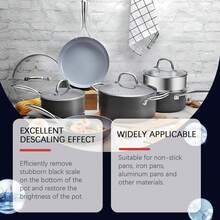 jakehoe Burnt Residue Remover Spray Pots Pans Stove Grill Oven Heavy Duty Black Stain Grease Cleaner Kitchen Degreaser 100ml - Màu vàng - Xem 5