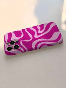 1 chiếc ốp lưng điện thoại cứng cáp, tối giản, họa tiết khối màu bất đối xứng, đục lỗ, chất liệu giả da bóng, bao phủ toàn bộ bề mặt, tương thích với iPhone 11/12/13/14/15/16 Pro Max - Nhiều màu - Xem 5