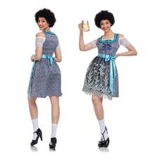 Abito da festa della birra di taglia grande con ricamo floreale, outfit da banchetto per donne