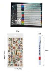 1 Set Of 6 Sheets Letter & Number Stickers,Office,Educational,Decorative,Scrapbooking,Diary DIY Stickers,Letter Stickers,Number Stickers,Sticker Sheets,Letter Stickers,Stickers,Stickers Set,Transparent Stickers,Birthday Stickers,Initial Sticker,Sticker Sets,Book Stickers,3d Stickers