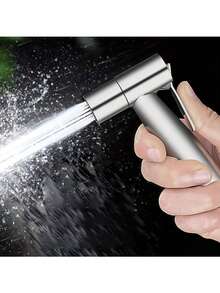 304 Stainless Steel Handheld Toilet Bidet Sprayer Set, Wall Mounted - Includes 118.11 Inch Retractable Hose And Bracket / Toilet Cleaning Sprayer | Pressurized Spray Gun Toilet Feminine Wash, Small Nozzle Toilet Flushing Spray Head