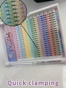 240 Stücke 14D bunte spitze Blumen-Wimpern, leuchtende Farben, traumhaft & ätherisch, perfekt für Festivals, Partys