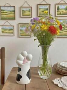 1 Jarrón con diseño de pata de gato para el Día de San Valentín - El regalo perfecto para amantes de los gatos, amantes de las flores y los gatos. Perfecto para la decoración del hogar, la oficina, la estantería y el mueble de televisión. Un dulce regalo para gatos para mujeres, amantes de los gatos. Un regalo pensado para madres de gatos para mujeres, amantes de las plantas para cumpleaños, graduaciones, vuelta al colegio, decoración de habitaciones, útiles escolares y talla grande. Jarrón de flores, jarrón de vidrio