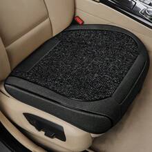 1pc Car Seat Cover, Universal Semi Enclosed Seat Cushion Cover For Four-Wheel Small Cars, No Backrest, Linen Material For Ventilation And Breathability, Comfortable Hand Feel, Universal For All Seasons, Car Interior Accessories