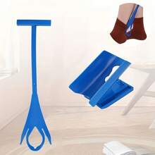 [Regalo perfecto para las vacaciones: Herramienta para calcetines] Herramienta para calcetines de plástico azul de fácil agarre con base de soporte para personas mayores, embarazadas y discapacitadas - Regalo perfecto para Acción de Gracias y Navidad
