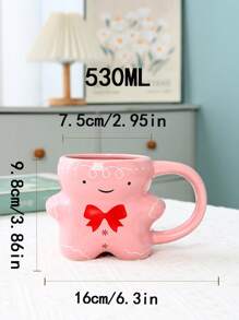 1pc 530ml Creative Simple Large Capacity Ceramic Mug, Minimalist Elegant Design Modern Style Cookie Couple Mug, Suitable For Home Use Espresso, Coffee, Water, Milk, Afternoon Tea, Office, Gift For Valentine's Day, Women's Day, Mother's Day, Friends Birthday Back To School