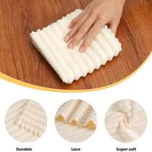 Kitchen Dish Cloths,Super Absorbent Coral Velvet Dish Towels,Quick Drying Kitchen Towels No Lint Dish Rags,Reusable Household Microfiber Cleaning Cloth,12X12 Inches(12 Pack,Milky White Streak),7324589 - 白色 - 查看 2