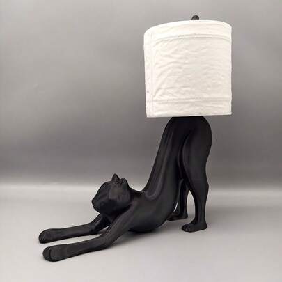 Stretching Cat Toilet Paper Holder, Cute Cat Tissue Paper Rack - The Toilet Paper Shown In The Image Is For Illustration Purposes Only, The Product Does Not Include The Toilet Paper.
