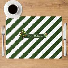 1PC Christmas Linen Table Mat Anti Slip And Heat-Insulating Holiday Decoration Tableware Mat Essential For Christmas Table Decoration