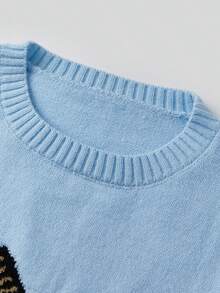 Women Knit Sweater Long Sleeve Crew Neck Fish Pullover Warm Sweater For Fall Winter - Blue - View 9