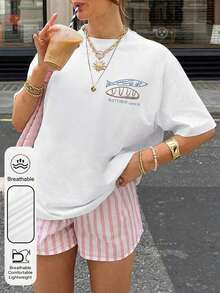 Women's Summer Christian Graphic Print Round Neck Short Sleeve Simple Casual Everyday T-Shirt Tops, Jesus Women's Tops, Bohemian Style Women's Summer Clothes, Religious Summer Tops - White - View 4