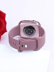 適用於 錶帶與錶殼 40mm 41mm 42mm 44mm 45mm 46mm 49mm，運動休閒風，柔軟舒適矽膠錶帶，防摔防刮 PC 與強化玻璃 2 合 1 錶殼，相容 Series Ultra/11/10/9/8/7/6/5/4/SE，適用男款與女款 錶帶與錶殼，日常休閒運動智慧手錶錶帶與錶殼 - 煙紫色 - 查看 4