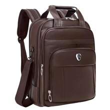 Men's Executive Leather Backpack Briefcase - 黑色055 - 查看 2