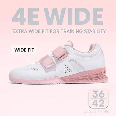 1 Pair Adjustable Strap Weightlifting Shoes For Men And Women, PU Leather Upper Low-Top Gym Training Sneakers, Stable Support Powerlifting Shoes
