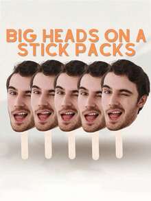 1/3/5/10pcs Custom Heads On A Stick Face On A Stick, Custom Bachelorette Party Decor Big Head Face Cutouts Bridal Party Props Fat Head Custom Face Fan Suitable For Various Parties Such As Birthday Celebrations, Weekend Barbecues And Cocktail Parties Parties, , Colorful, Cute, Adorable, Funny, Kawaii, Y2K, Stylish, Unisex