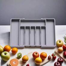 1 Expandable 9-Grid Cutlery Storage Box, Adjustable Cutlery Organizer, Expanding 9-Grid Cutlery Tray, Expandable Kitchen Utensil Tray, Tight-Fitting Silverware Storage Divider, Unfinished Plastic Cutlery Rack, Large Space, Multi-Purpose, Cutlery And Cutlery Holder, Adjustable Plastic Storage Box, A Must-Have For The Home, Suitable For Storing Spoons, Forks, Knives - Nhiều màu - Xem 6
