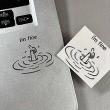 I'm Fine Feeling First DIY Metal Stickers, Funny Thumb Up Creative Stickers For Notebook, Laptop, Waterproof Phone Stickers