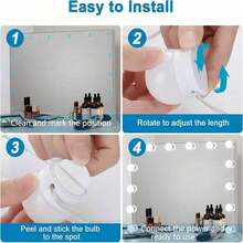 12 件 LED 镜前灯，USB 供电，可调亮度和色温，适用于多种尺寸的镜子，可旋转灯泡，适用于酒吧、化妆室、直播工作室、梳妆台、卧室装饰、化妆镜灯 - 鏡前燈 - 查看 11