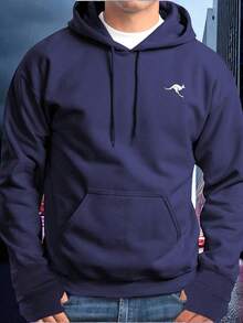 SUDADERA PARA HOMBRE CON BOLSAS DE CANGURO PARA USO DIARIO  8002P - Azul Marino - Ver 1